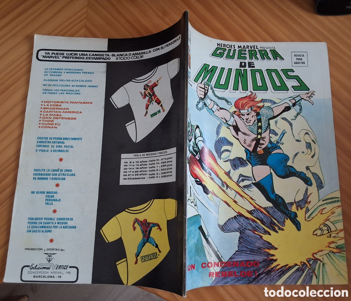 C&oacute;mics: Guerra de mundos heroes marvel volumen 2 numero 22 edita mundi comics a&ntilde;o 1973
