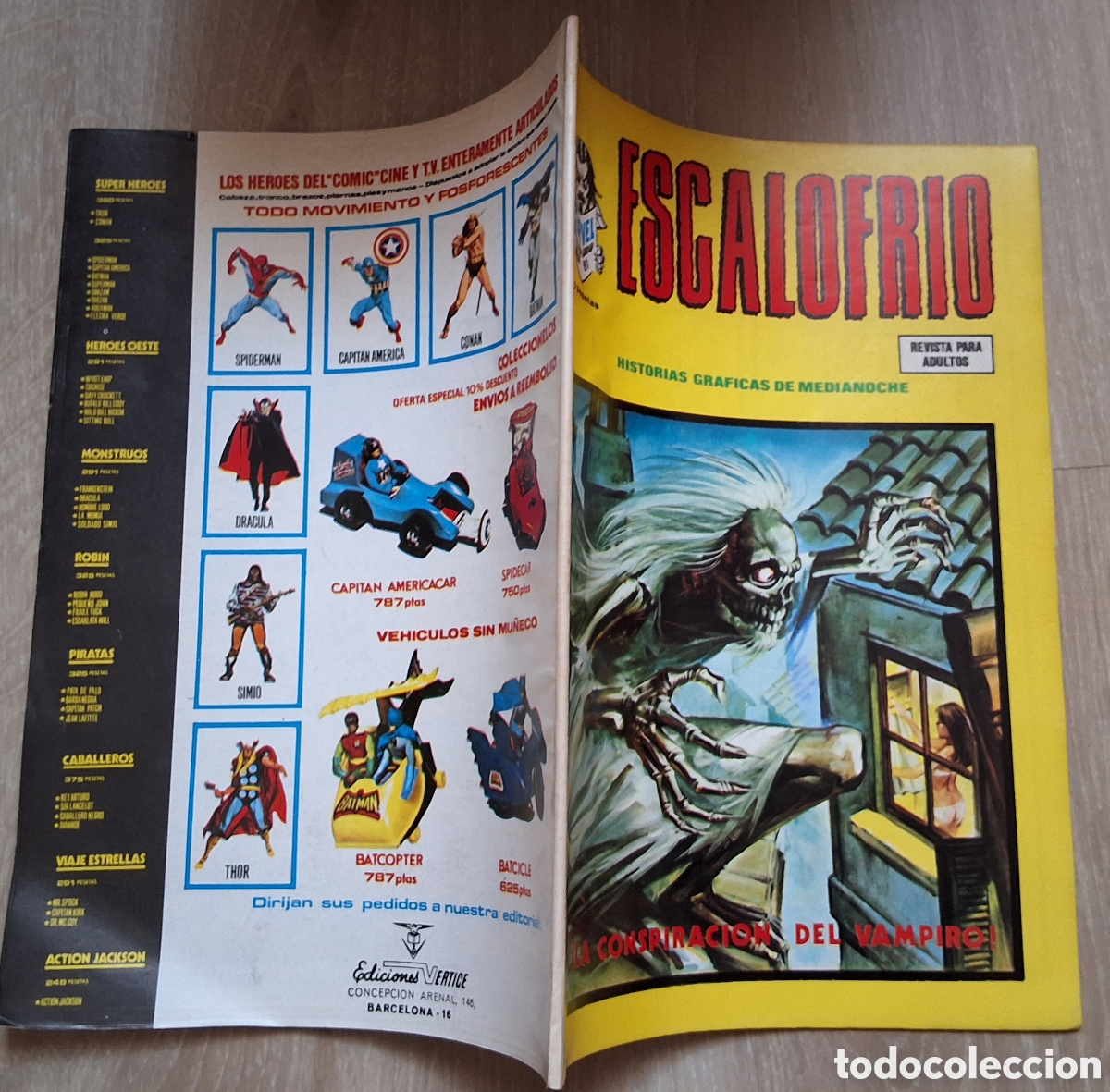 C&oacute;mics: Escalofrio comic terror n&uacute;mero 61 edita vertice a&ntilde;o 1974