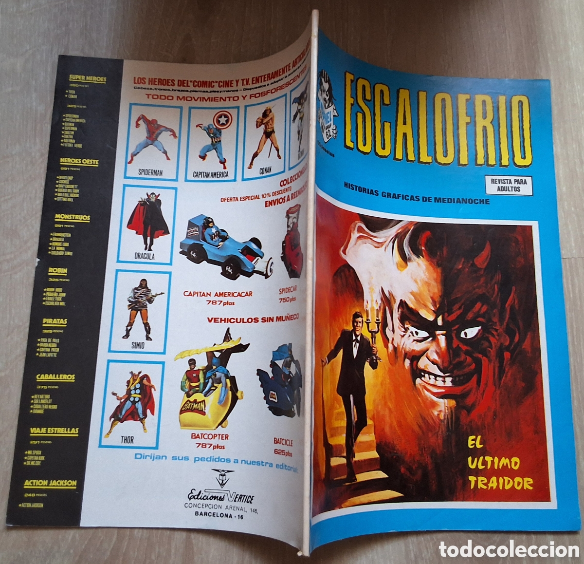 C&oacute;mics: Escalofr&iacute;o comic terror n&uacute;mero 62 a&ntilde;o 1974 edita vertice