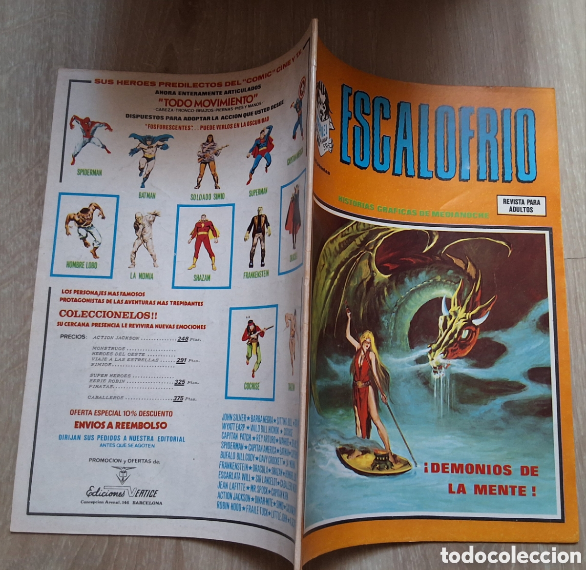 C&oacute;mics: Escalofrio comic terror n&uacute;mero 59 a&ntilde;o 1974 edita vertice