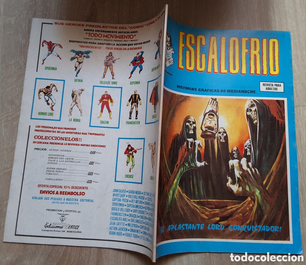 C&oacute;mics: Escalofr&iacute;o comic terror n&uacute;mero 58 a&ntilde;o 1974 edita vertice