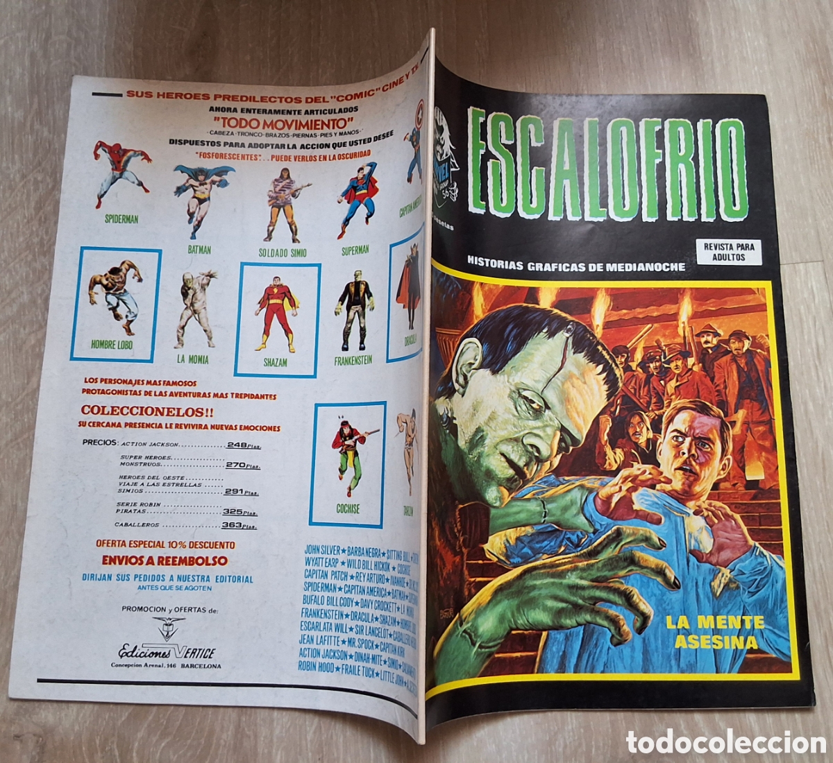 C&oacute;mics: Escalofr&iacute;o comic terror n&uacute;mero 56 a&ntilde;o 1974 edita vertice