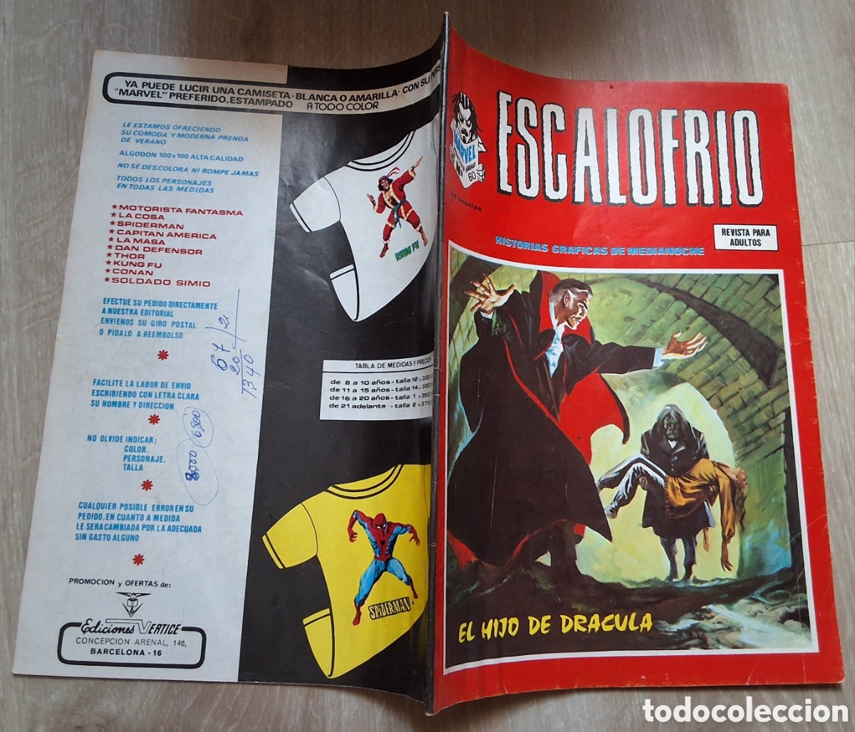 C&oacute;mics: Escalofr&iacute;o comic terror n&uacute;mero 60 a&ntilde;o 1974 edita vertice
