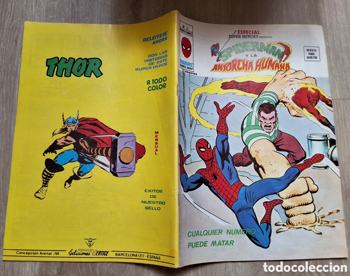 Comics: Spiderman antorcha humana Super heroes especial 14 a&ntilde;o 1974 edita vertice