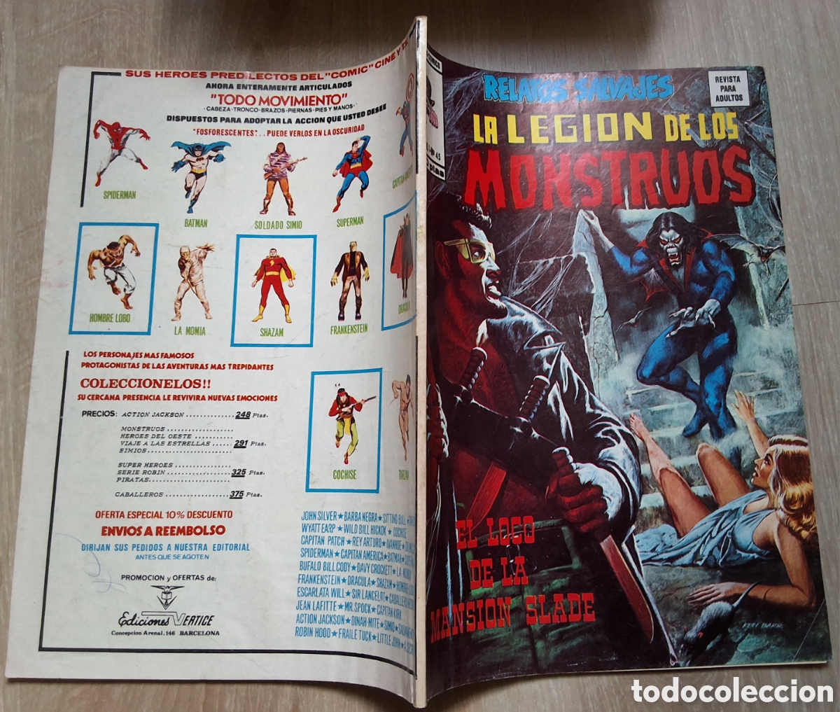 C&oacute;mics: La legion de los monstruos relatos salvajes volumen 1 n&uacute;mero 45 edita vertice