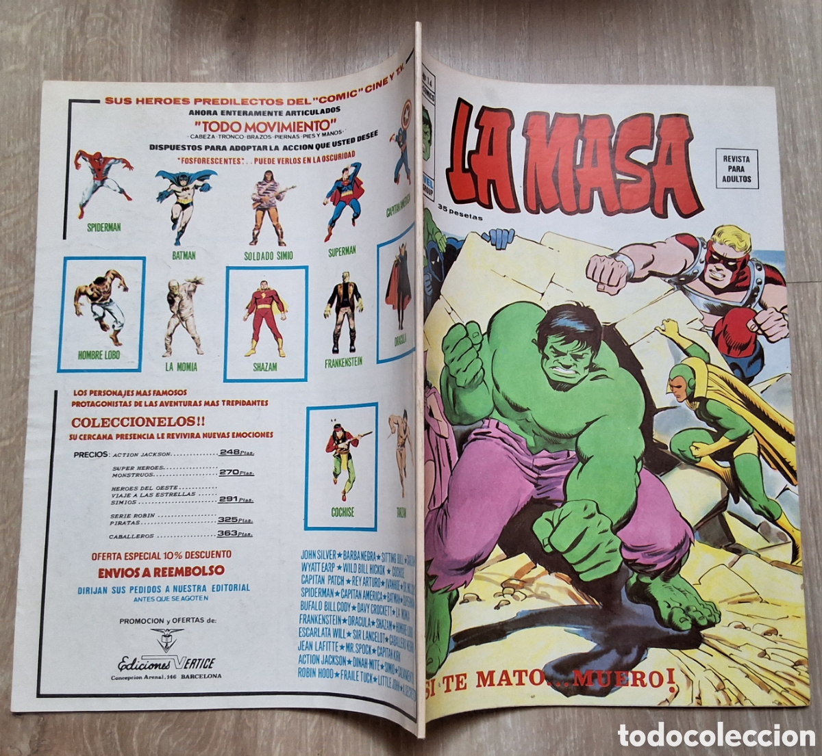 C&oacute;mics: La masa comic volumen 3 n&uacute;mero 14 a&ntilde;o 1974 edita vertice