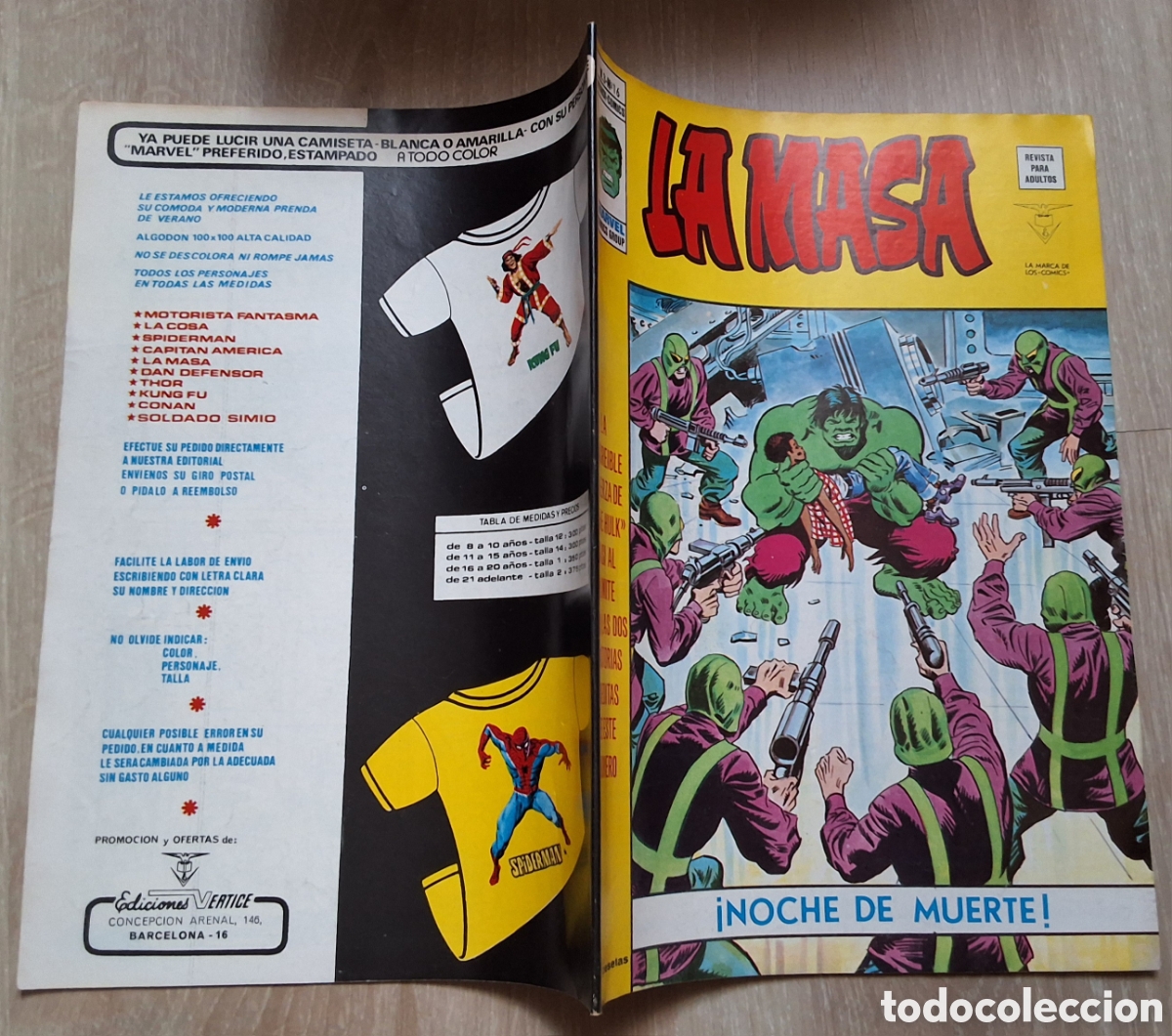 C&oacute;mics: La masa comic volumen 3 n&uacute;mero 16 a&ntilde;o 1974 edita vertice