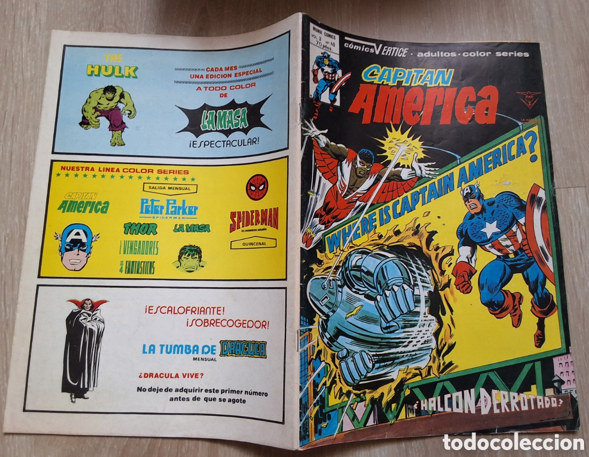 C&oacute;mics: Capitan america comic volumen 3 n&uacute;mero 40 a&ntilde;o 1979 edita vertice