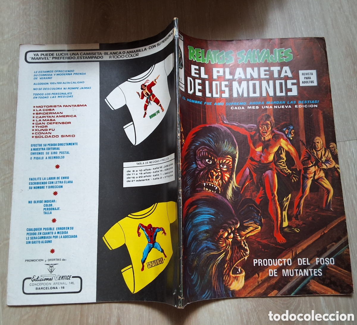 C&oacute;mics: El planeta de los monos relatos salvajes comic volumen 2 n&uacute;mero 2 edita vertice