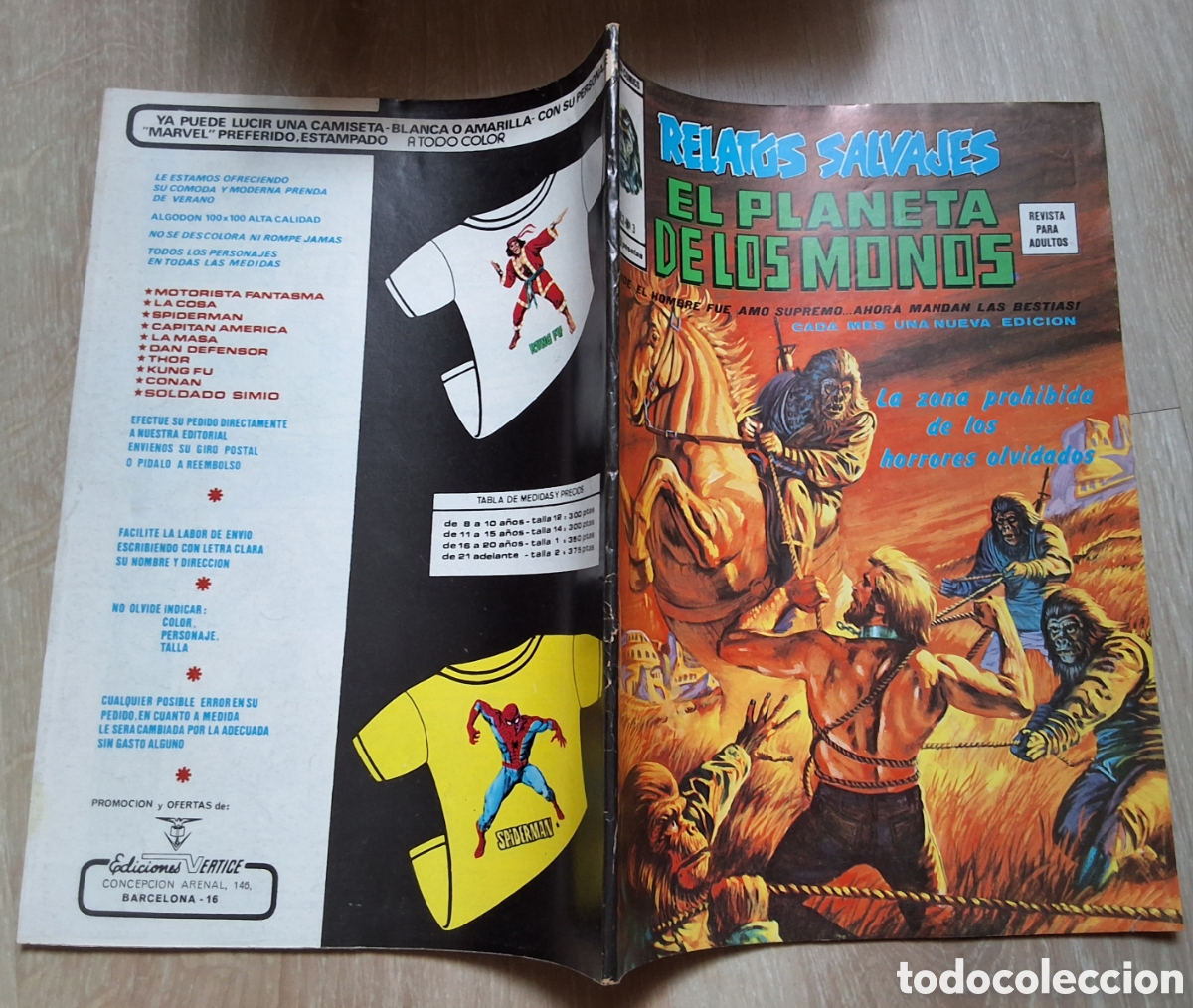 C&oacute;mics: El planeta de los monos relatos salvajes comic volumen 2 n&uacute;mero 3 edita vertice
