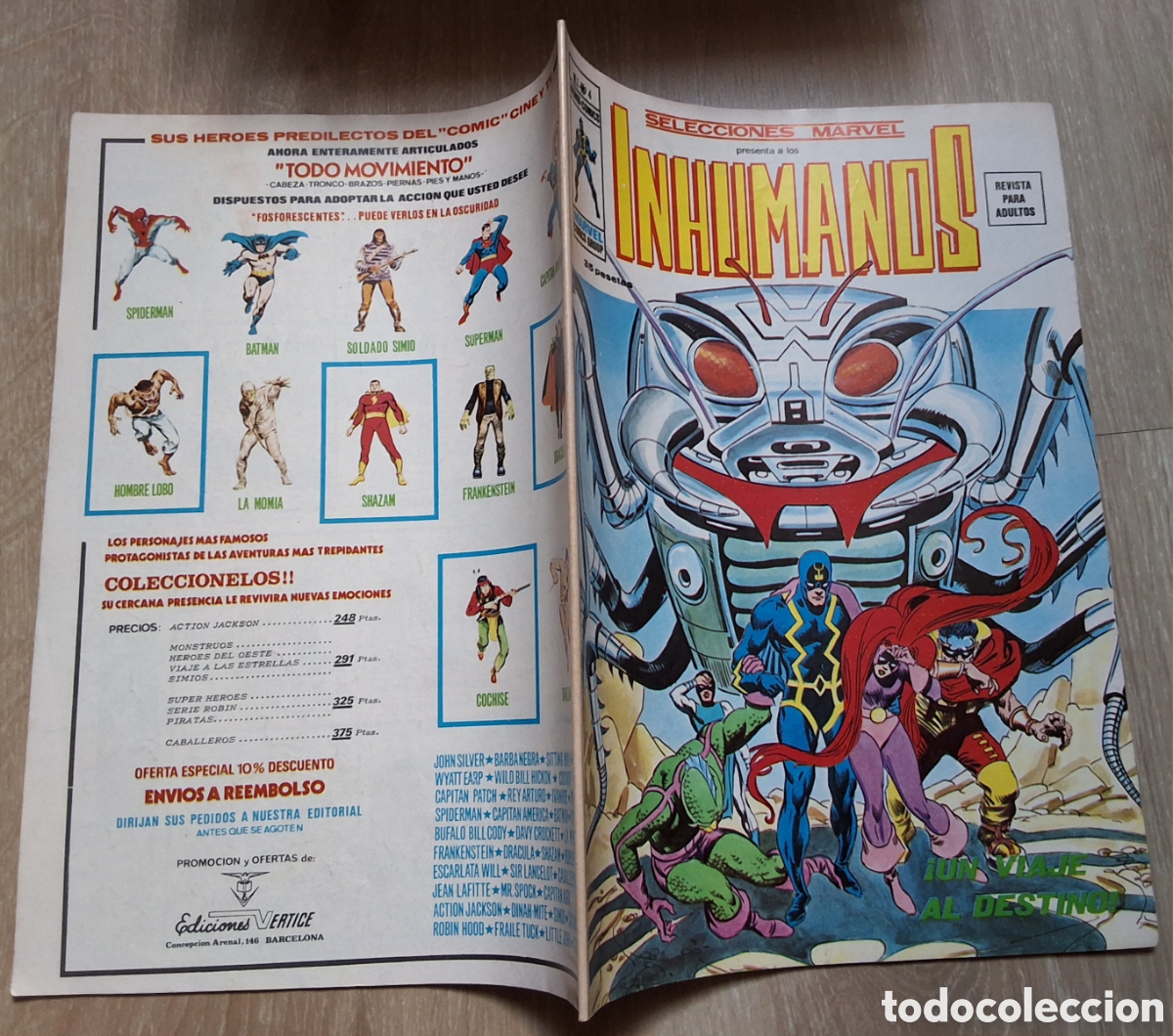 C&oacute;mics: Inhumanos selecciones vertice volumen 1 n&uacute;mero 4 a&ntilde;o 1974