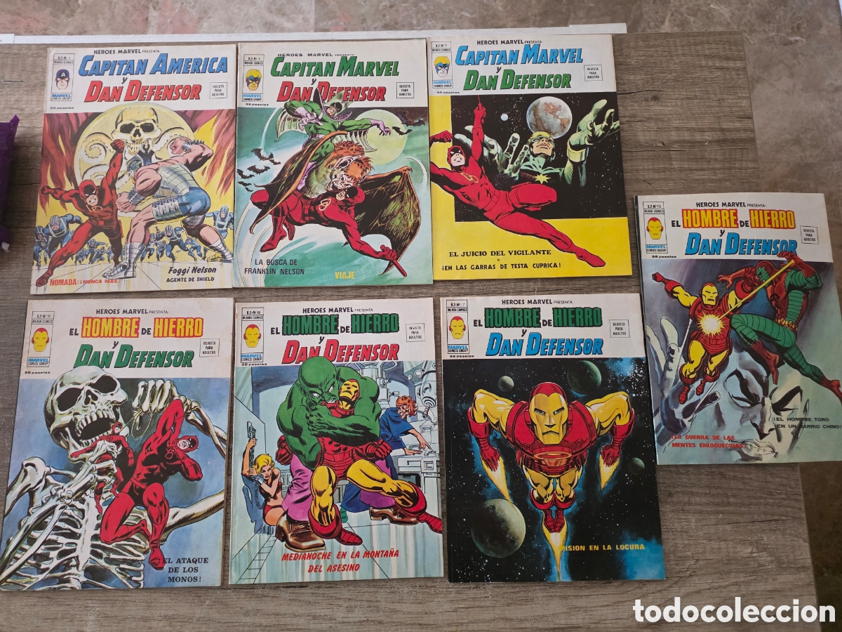 C&oacute;mics: Lote 7 comics vertice heroes marvel dan defensor-hombre de hierro