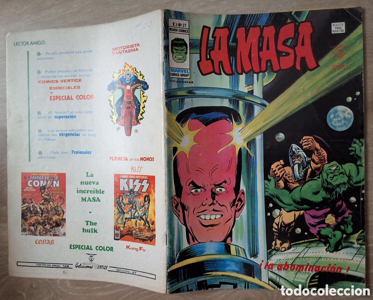 C&oacute;mics: La masa comic volumen 3 n&uacute;mero 27 edita mundi comics
