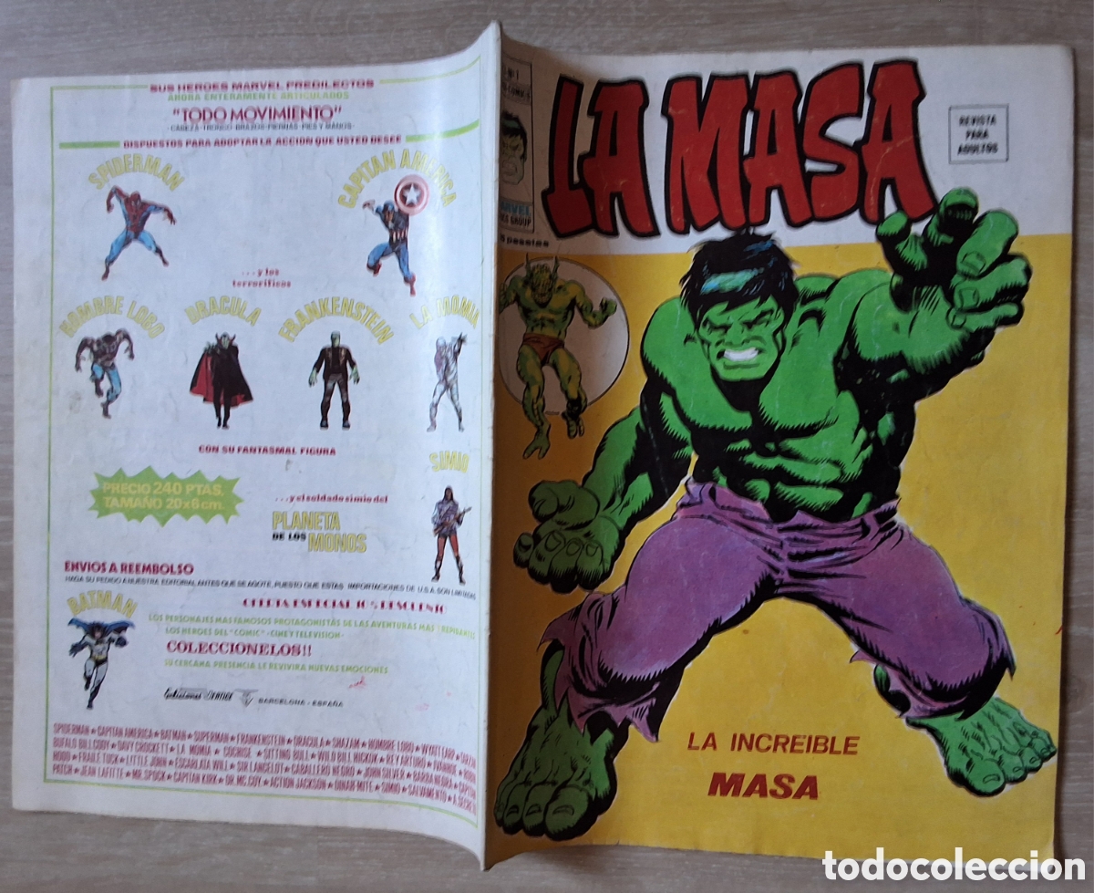 C&oacute;mics: La masa comic volumen 3 n&uacute;mero 1 a&ntilde;o 1975 edita mundi comics