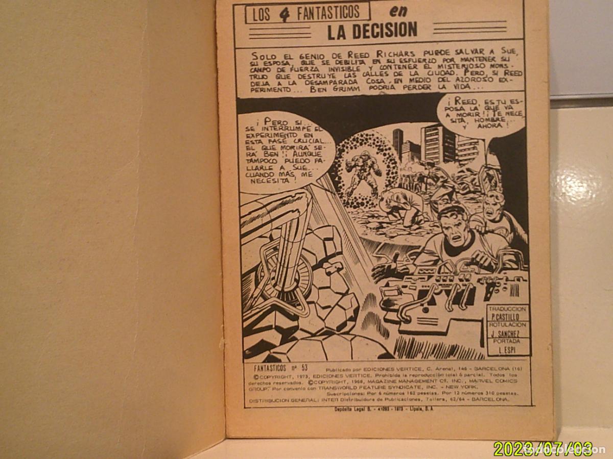 C&oacute;mics: LOS 4 FANTASTICOS N&ordm; 53 LA DECISION MARVEL - VERTICE TACO - Foto 4