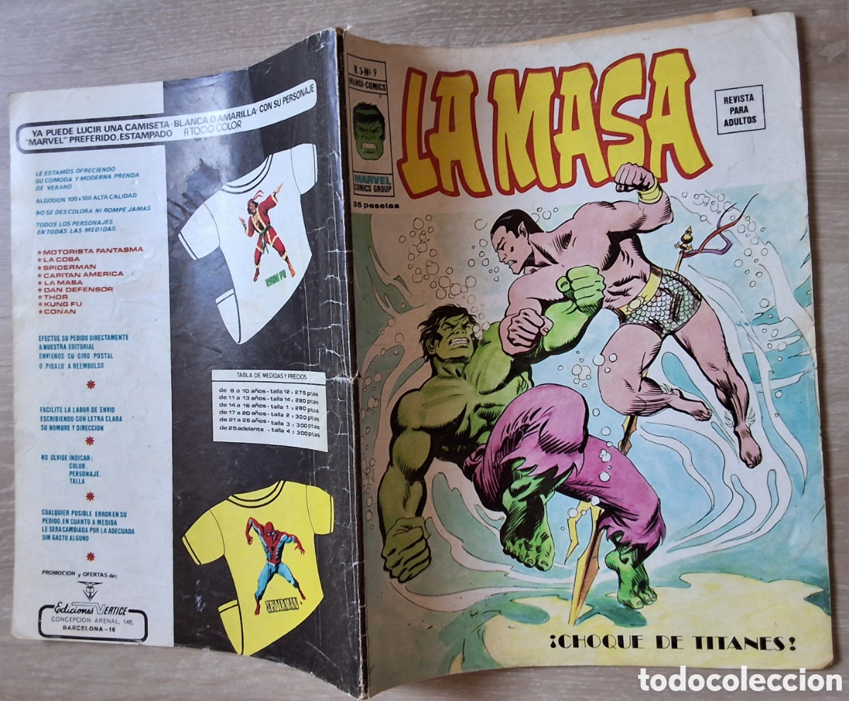 C&oacute;mics: La masa comic volumen 3 n&uacute;mero 9 edita mundi comics