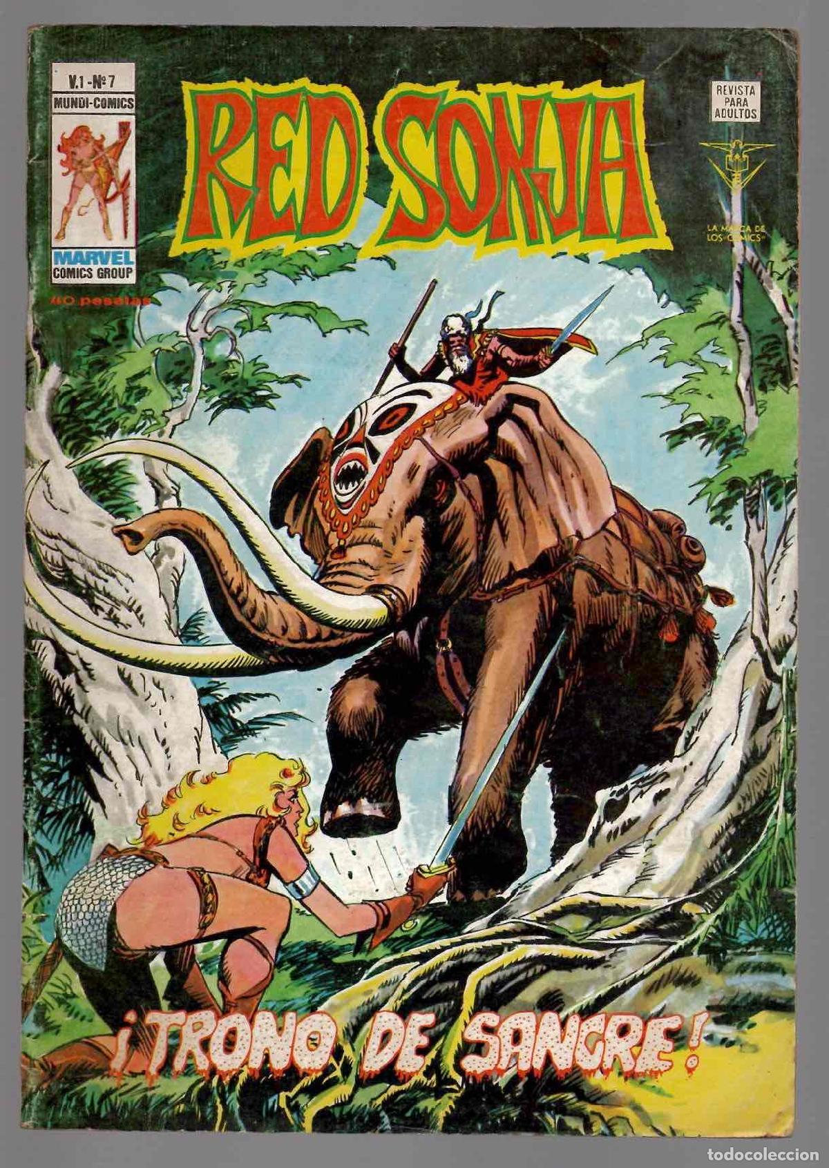 C&oacute;mics: RED SONJA VOL. 1 N&ordm; 7 TRONO DE SANGRE. MUNDI COMICS VERTICE A&Ntilde;O 1979
