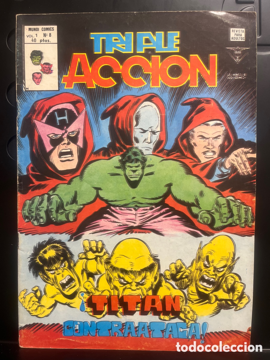 C&oacute;mics: TRIPLE ACCI&Oacute;N VOL.1 N.8 TIT&Aacute;N CONTRAATACA MUNDI-C&Oacute;MICS ( 1979/1981 )