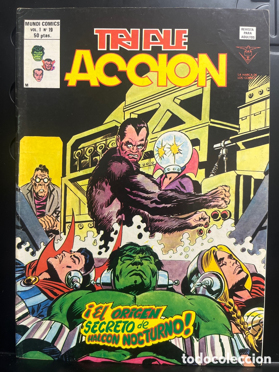 Comics: TRIPLE ACCI&Oacute;N VOL.1 N.19 EL ORIGEN SECRETO DE HALC&Oacute;N NOCTURNO MUNDI-C&Oacute;MICS ( 1979/1981 )