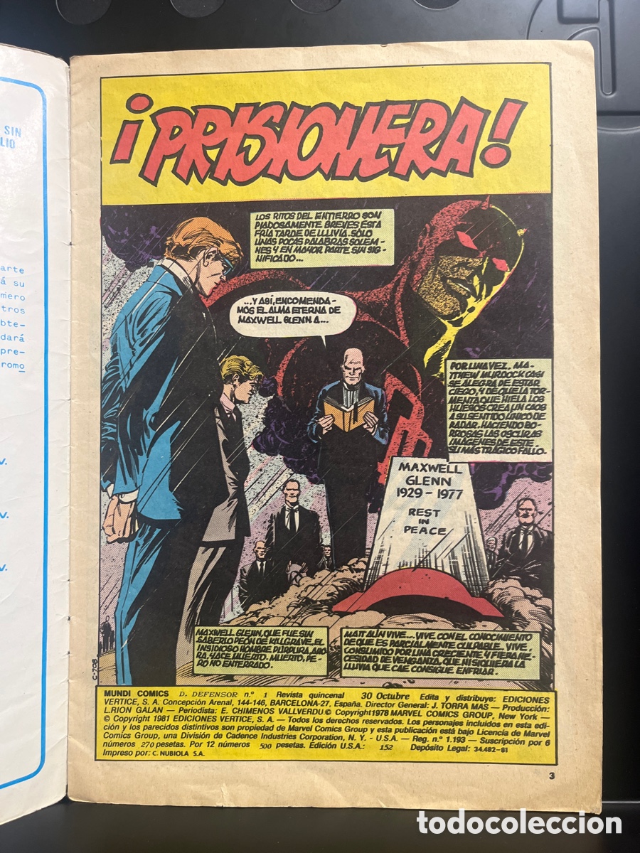 C&oacute;mics: DAN DEFENSOR VOL.4 N.1 PRISIONERA MUNDICOMICS ( 1981/1982 ) - Foto 3