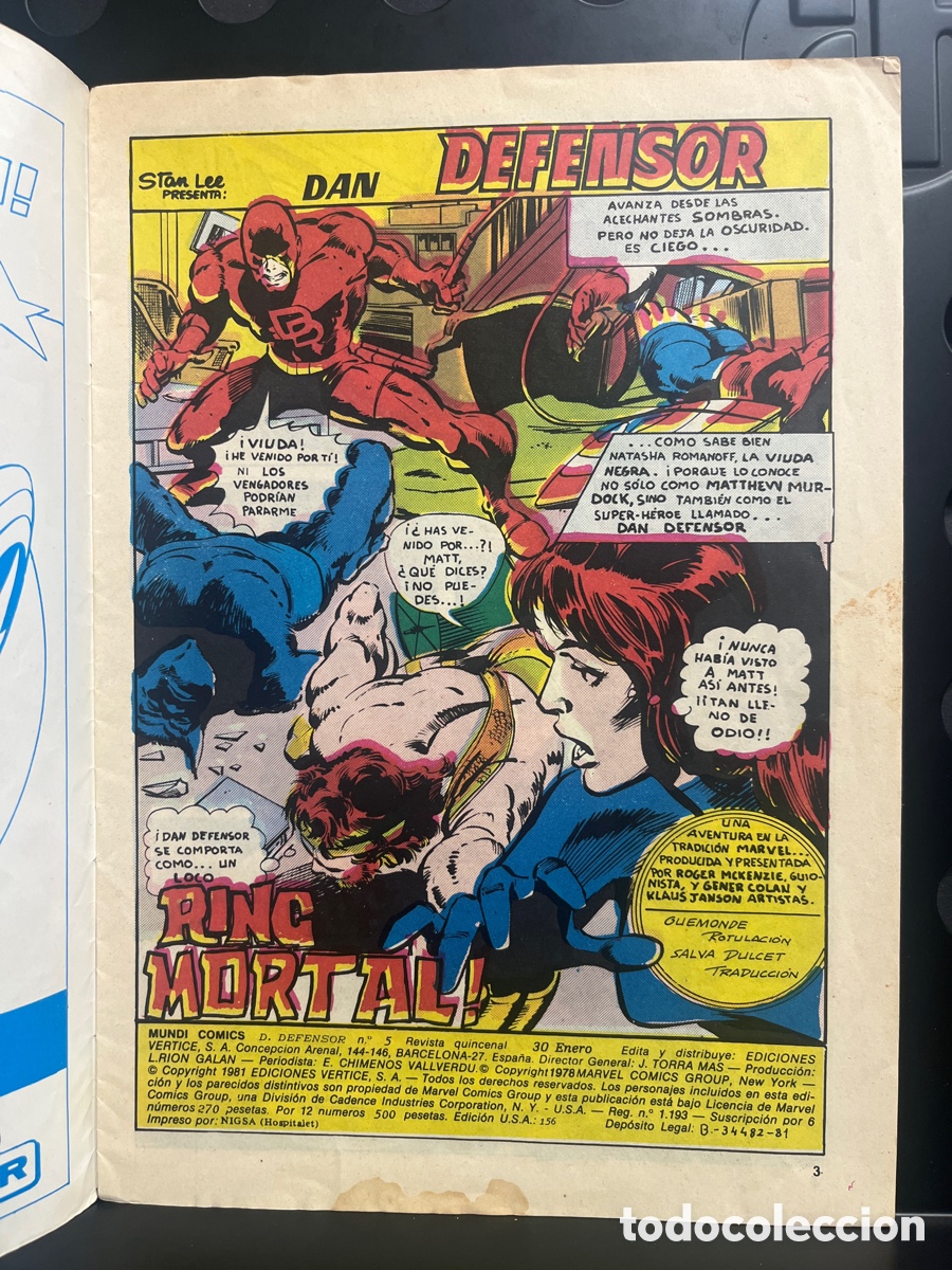 C&oacute;mics: DAN DEFENSOR VOL.4 N.5 RING MORTAL MUNDICOMICS ( 1981/1982 ) - Foto 3
