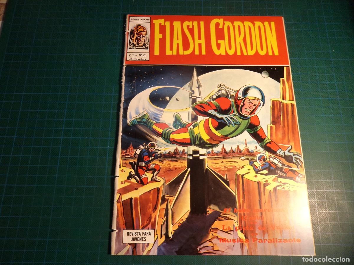 Comics: Flash Gordon Vol 1. N&ordm; 28. Vertice. Procede de encuadernacion. Lomo deteriorado. (Ref. 13-B)