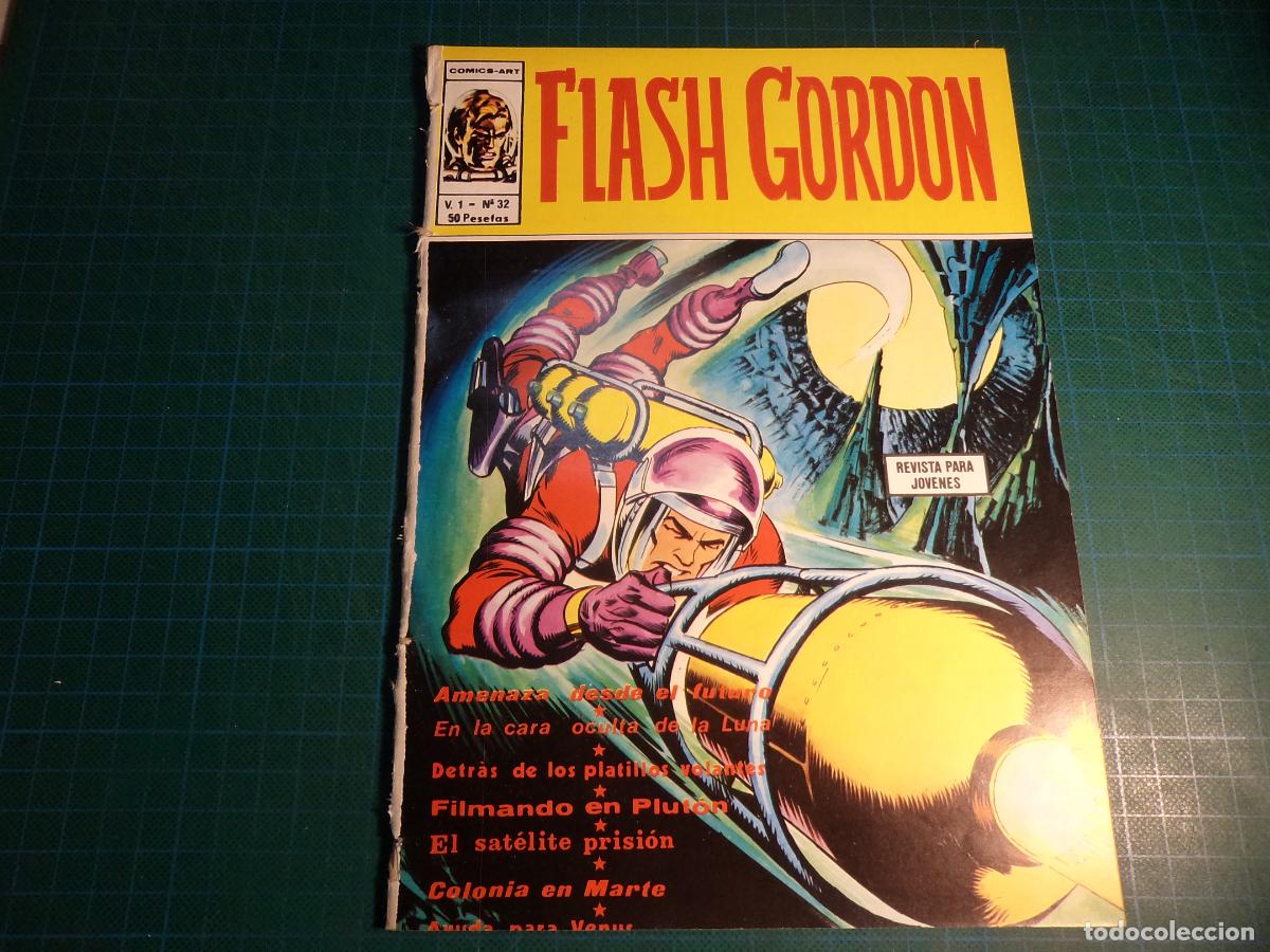 Comics: Flash Gordon Vol 1. N&ordm; 32. Vertice. Procede de encuadernacion. Lomo deteriorado. (Ref. 13-B)