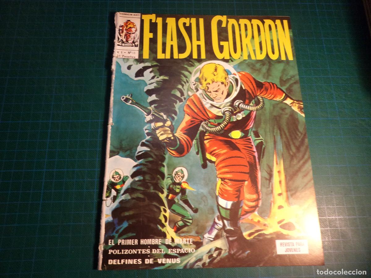 Comics: Flash Gordon Vol 1. N&ordm; 18. Vertice. Procede de encuadernacion. Lomo deteriorado. (Ref. 13-B)