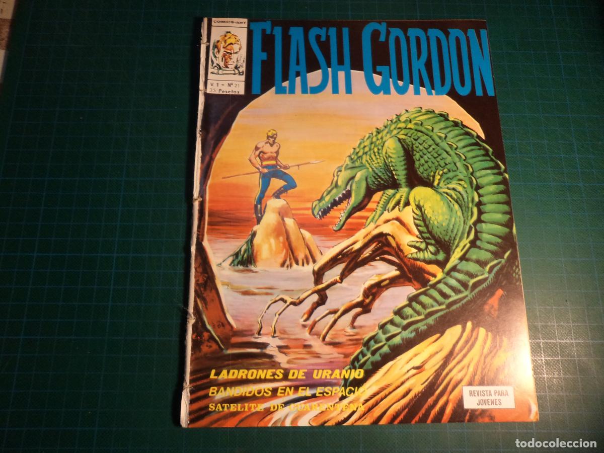 Comics: Flash Gordon Vol 1. N&ordm; 21. Vertice. Procede de encuadernacion. Lomo deteriorado. (Ref. 13-B)
