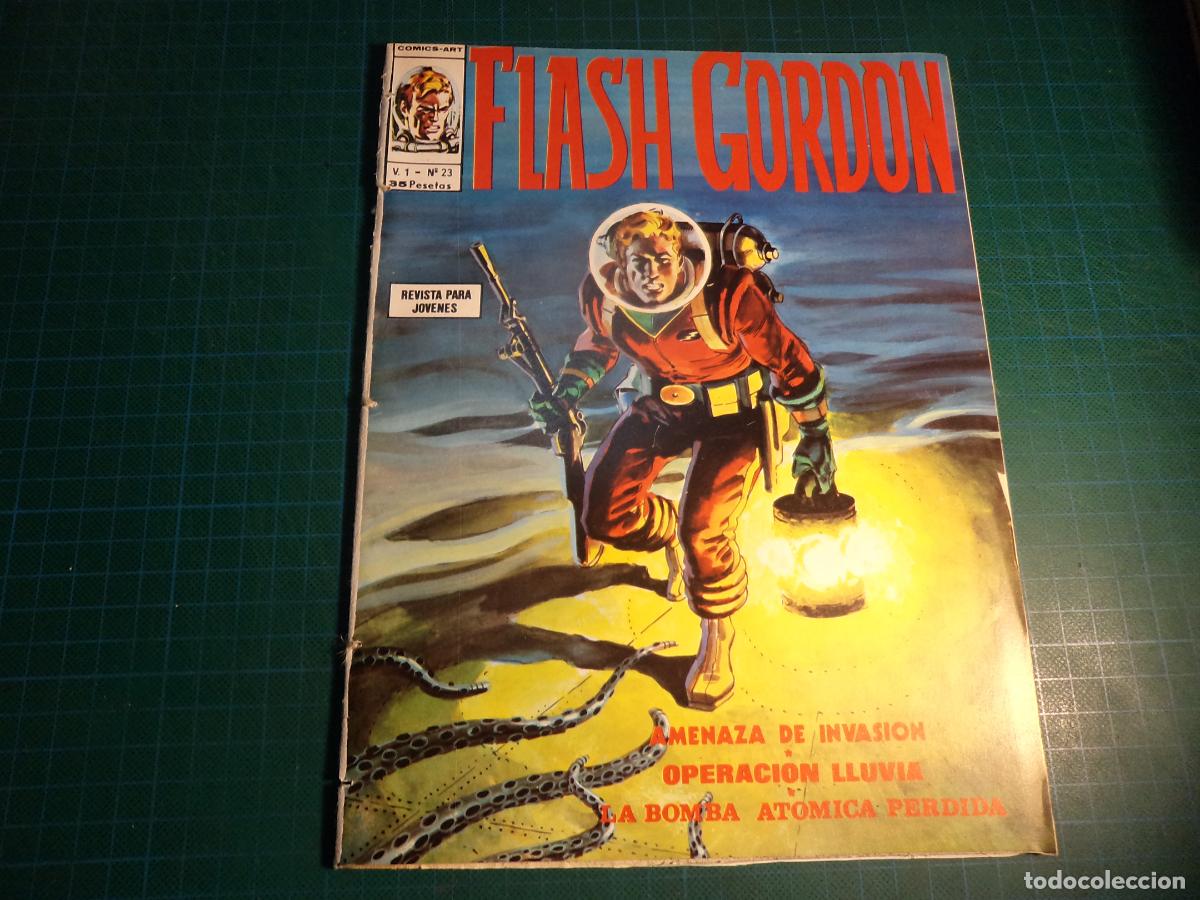 Comics: Flash Gordon Vol 1. N&ordm; 23. Vertice. Procede de encuadernacion. Lomo deteriorado. (Ref. 13-B)