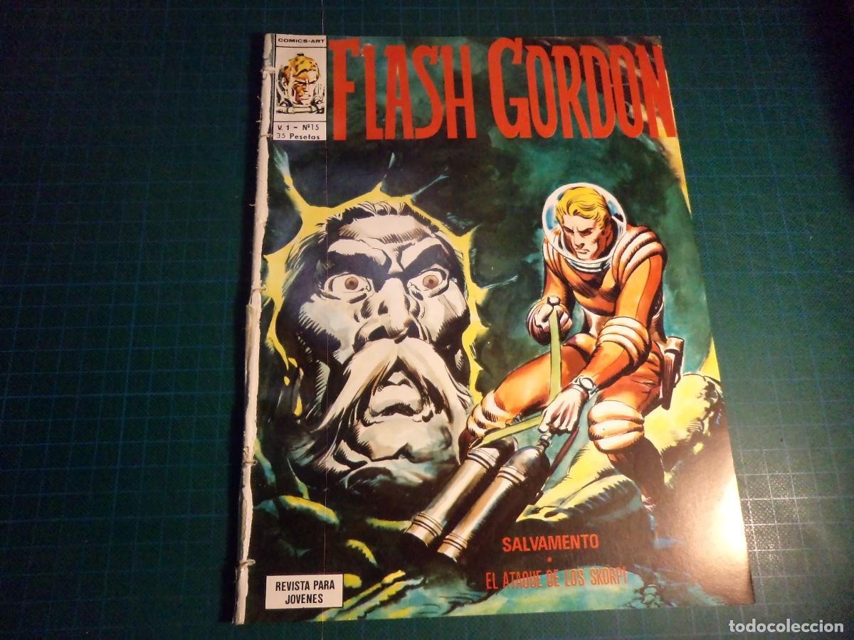 Comics: Flash Gordon Vol 1. N&ordm; 15. Vertice. Procede de encuadernacion. Lomo deteriorado. (Ref. 13-B)