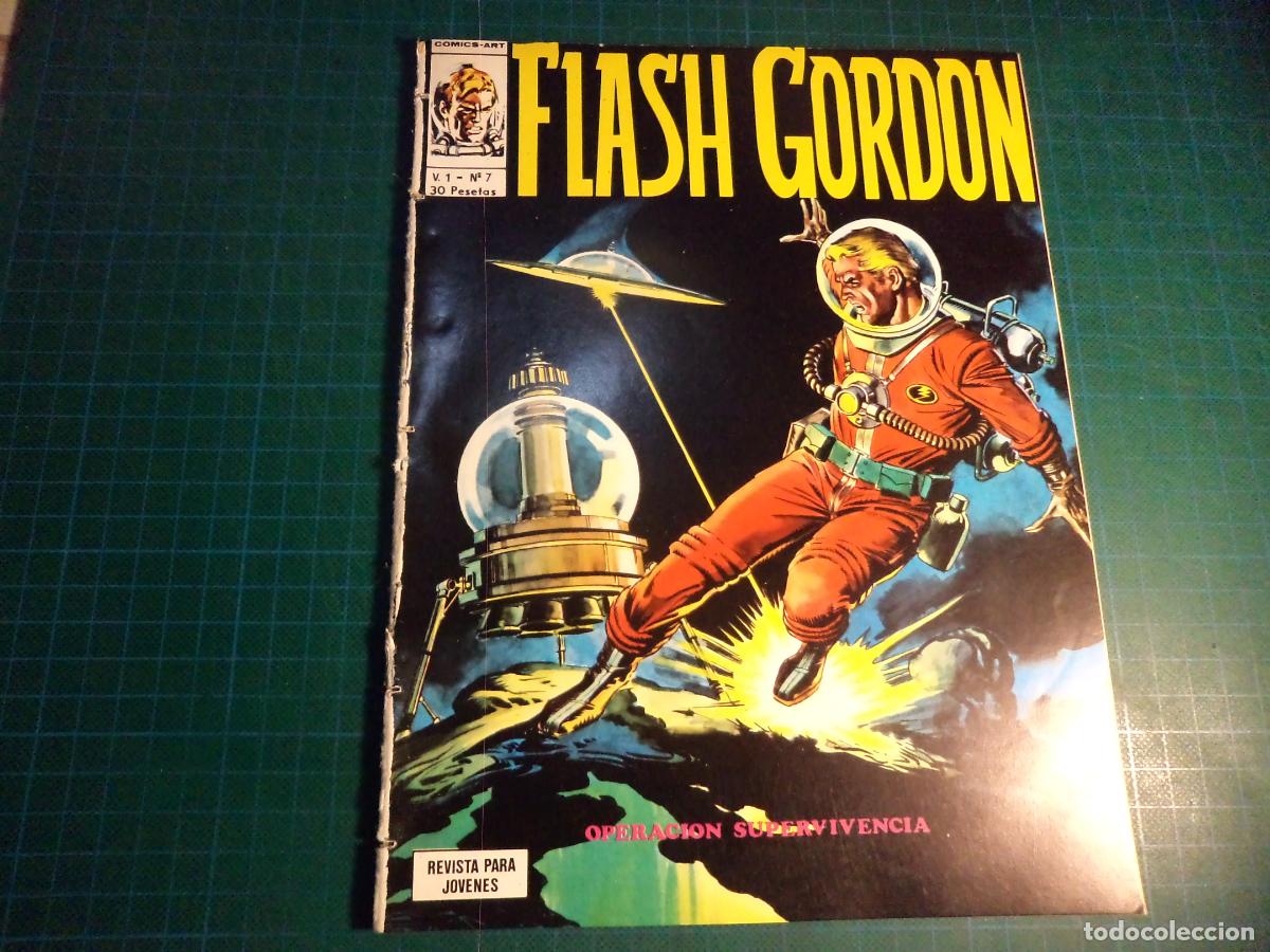Comics: Flash Gordon Vol 1. N&ordm; 7. Vertice. Procede de encuadernacion. Lomo deteriorado. (Ref. 13-B)