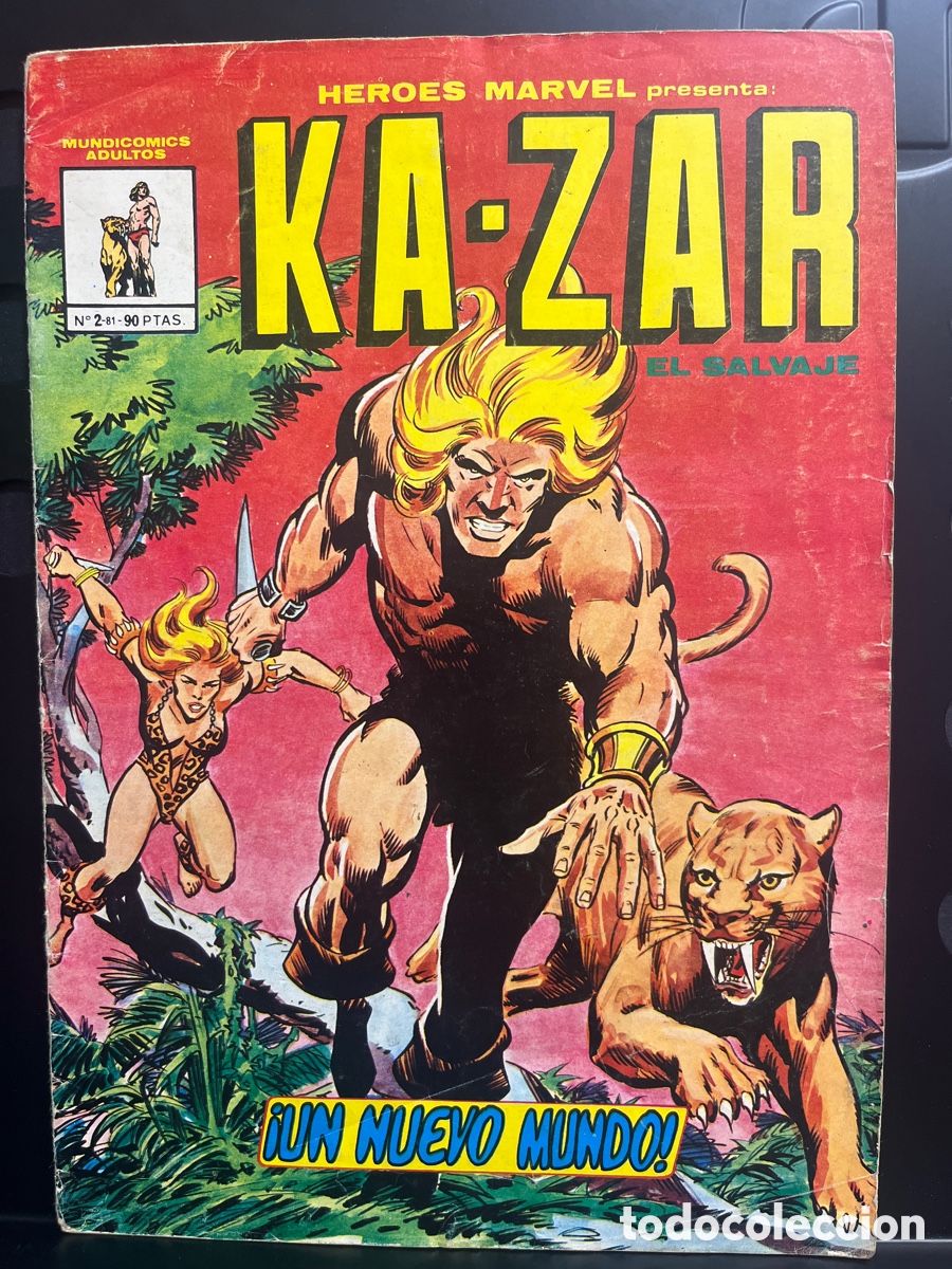 C&oacute;mics: H&Eacute;ROES MARVEL PRESENTA VOL.3 N.2 KAZAR EL SALVAJE : UN NUEVO MUNDO KA ZAR MUNDICOMICS ( 1981/1982 )