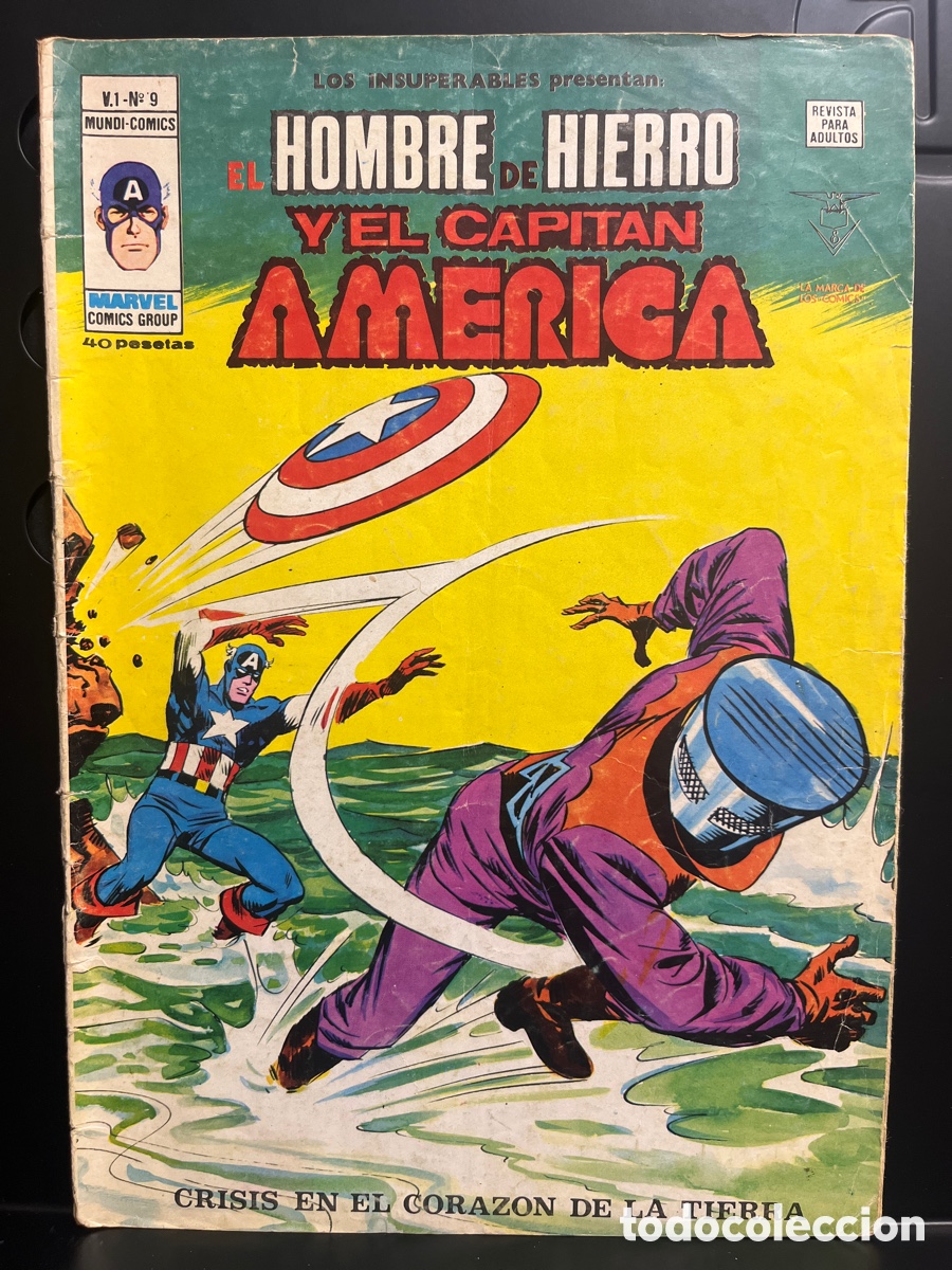 C&oacute;mics: LOS INSUPERABLES PRESENTAN VOL.1 N.9 EL HOMBRE DE HIERRO Y EL CAPIT&Aacute;N AM&Eacute;RICA MUNDIC&Oacute;MICS 1977/80