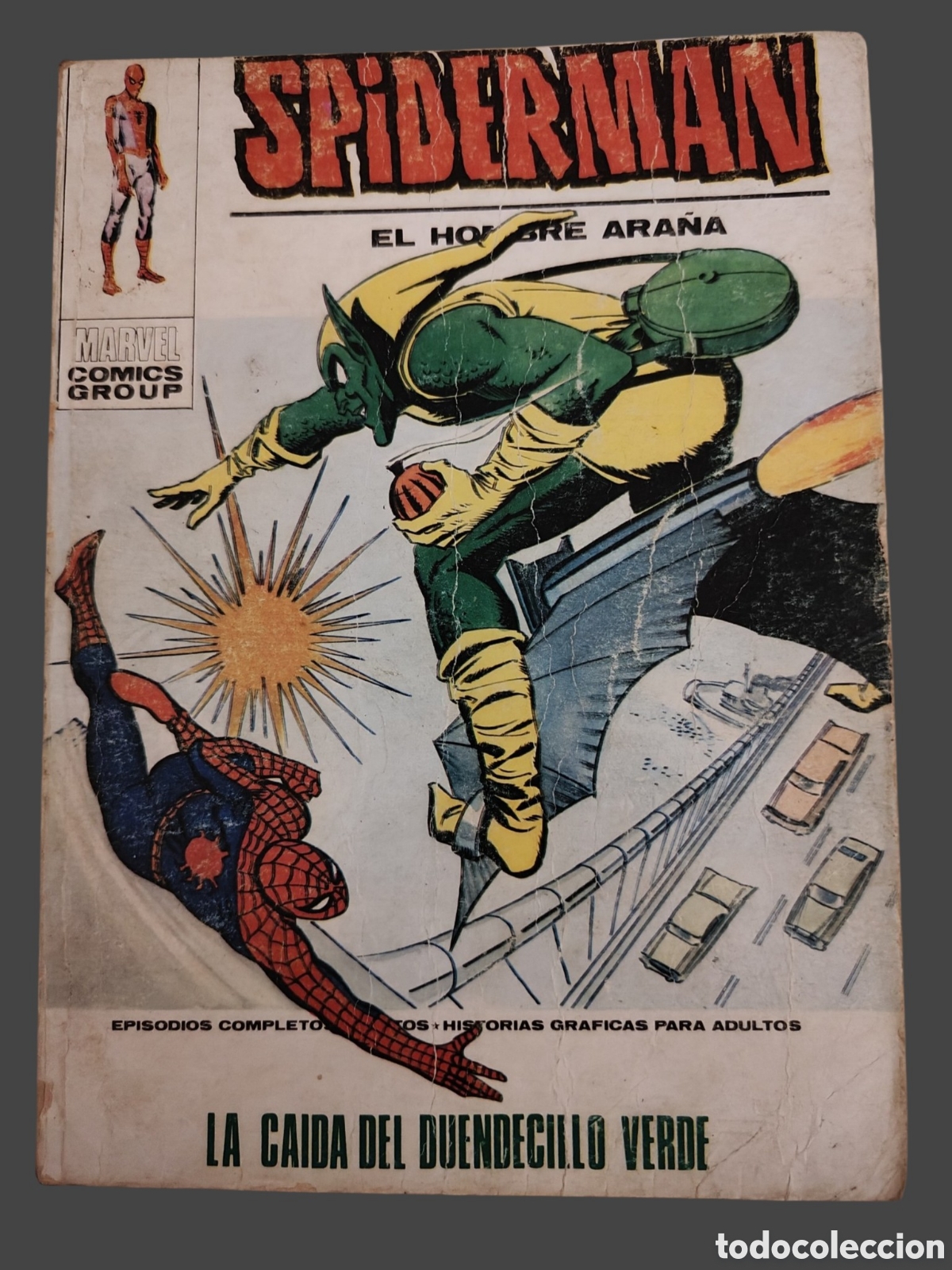 C&oacute;mics: Spiderman Vol. 1 N&ordm; 55: La ca&iacute;da del Duendecillo Verde - Ediciones V&eacute;rtice (1974) - Formato Taco