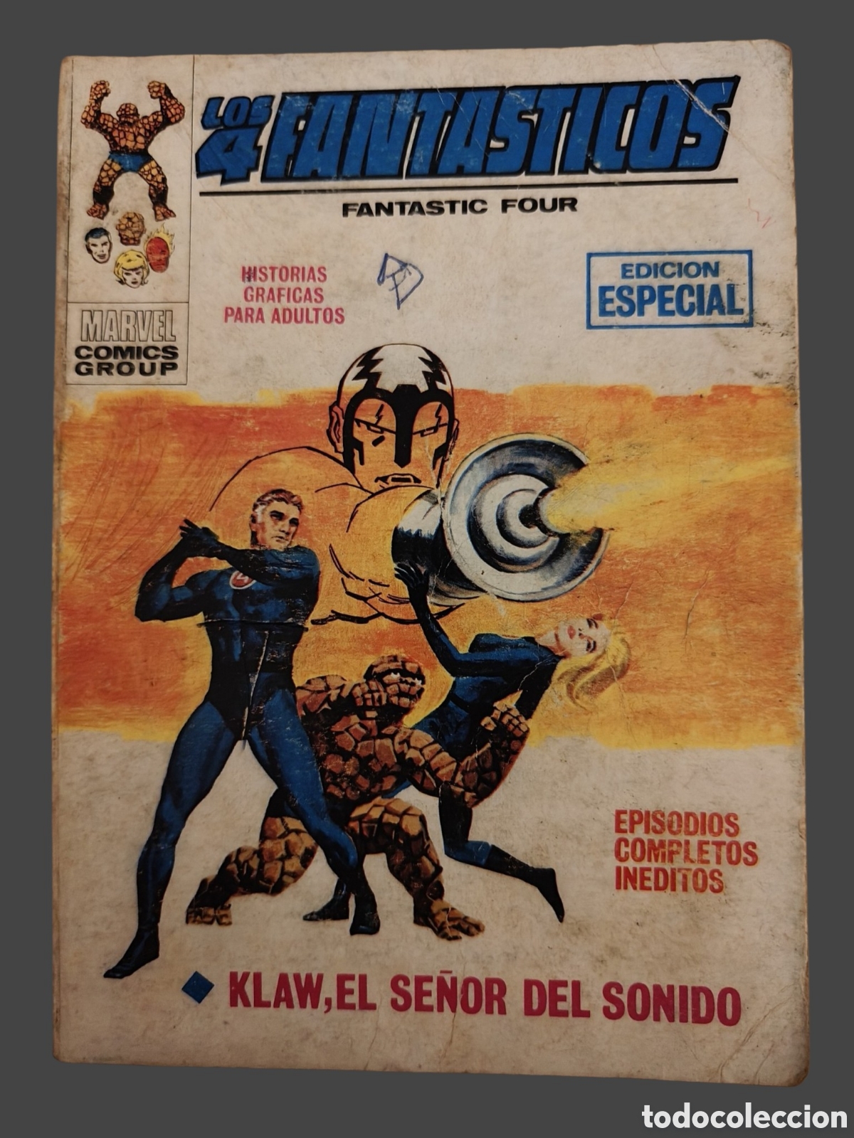 C&oacute;mics: Los 4 Fant&aacute;sticos Vol. 1 N&ordm; 27: Klaw, el se&ntilde;or del sonido - Ediciones V&eacute;rtice (1971) - Formato Taco
