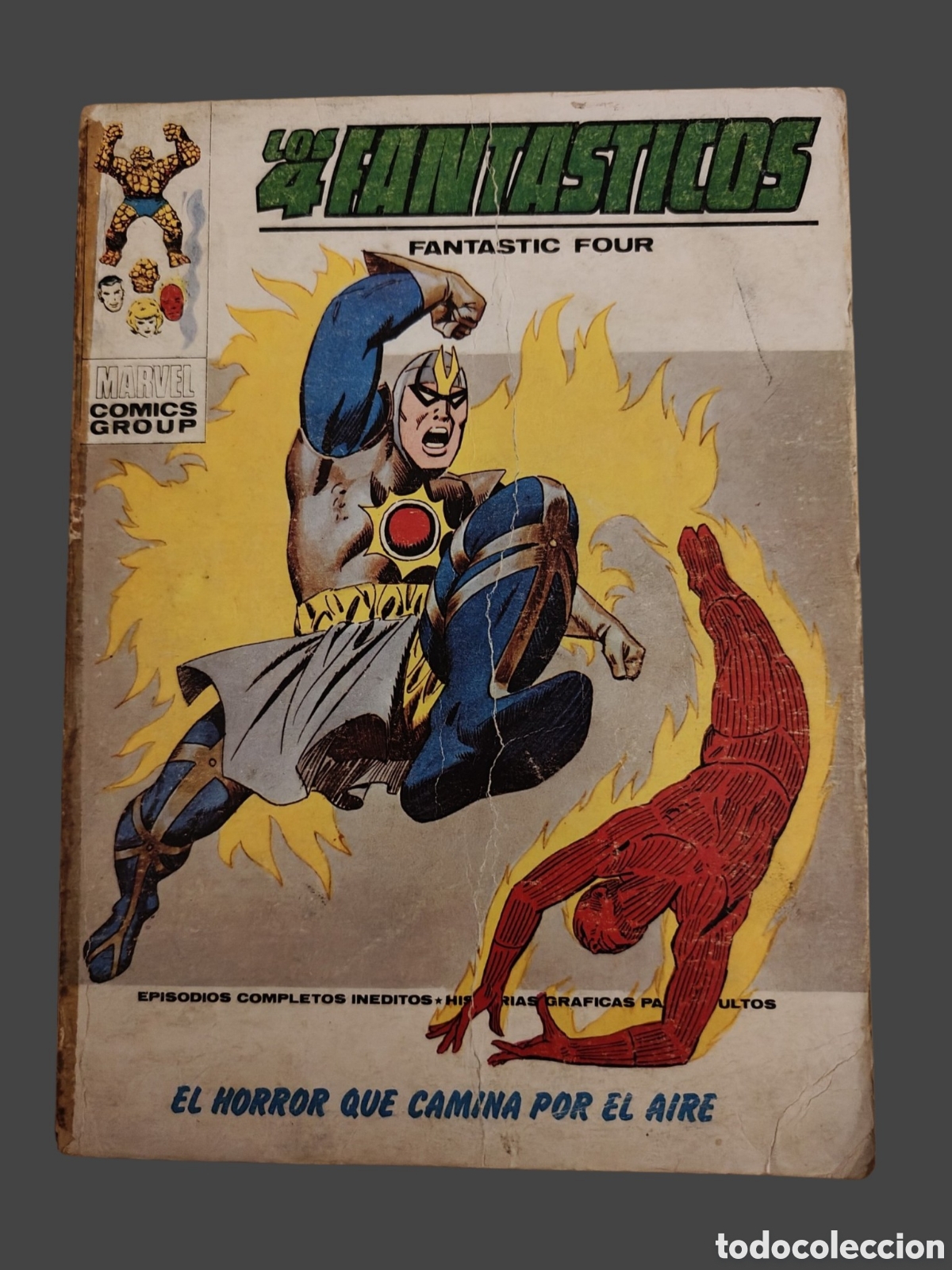 C&oacute;mics: Los 4 Fant&aacute;sticos Vol. 1 N&ordm; 60: El horror que camina por el aire - Ediciones V&eacute;rtice (1974) - Taco