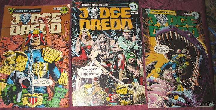 C&oacute;mics: LOTE 3 NUMEROS JUDGE DREDD DE ZINCO NUMEROS 3, 5, ,11 - Foto 1