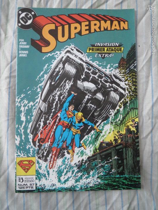 C&oacute;mics: COMIC SUPERMAN NUMERO 57 SUPERMAN INVASION PRIMER ATAQUE EXTRA EDICIONES ZINCO - Foto 1