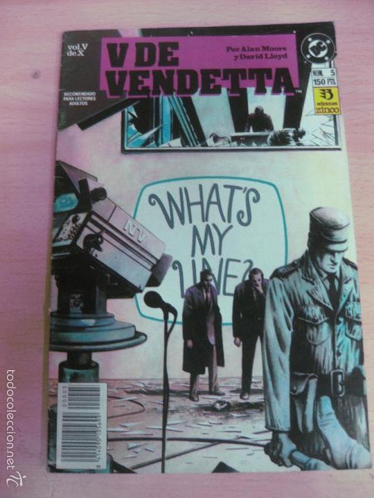 C&oacute;mics: V DE VENDETTA N&ordm; 5. ALAN MOORE / DAVID LLOYD. EDICIONES ZINCO. - Foto 1
