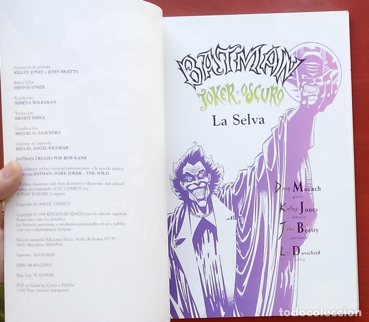 C&oacute;mics: Batman: Joker Oscuro - La Selva - Ediciones Zinco (1994) - Foto 3