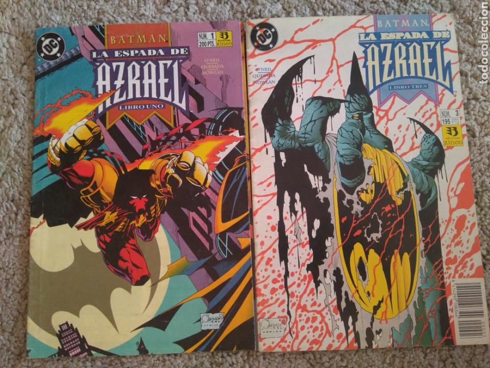 C&oacute;mics: Batman. Comic La Espada de Azrael. Numero 1 libro 1 y numero 3 libro 3. Zinco. DC - Foto 1