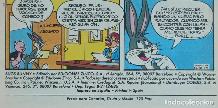 C&oacute;mics: BUGS BUNNY - 4 JEMPLARES NUMEROS 4 5 10 Y 11 -EDICIONES ZINCO. - Foto 7