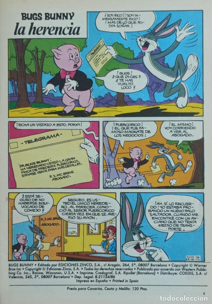 C&oacute;mics: BUGS BUNNY - 4 JEMPLARES NUMEROS 4 5 10 Y 11 -EDICIONES ZINCO. - Foto 8