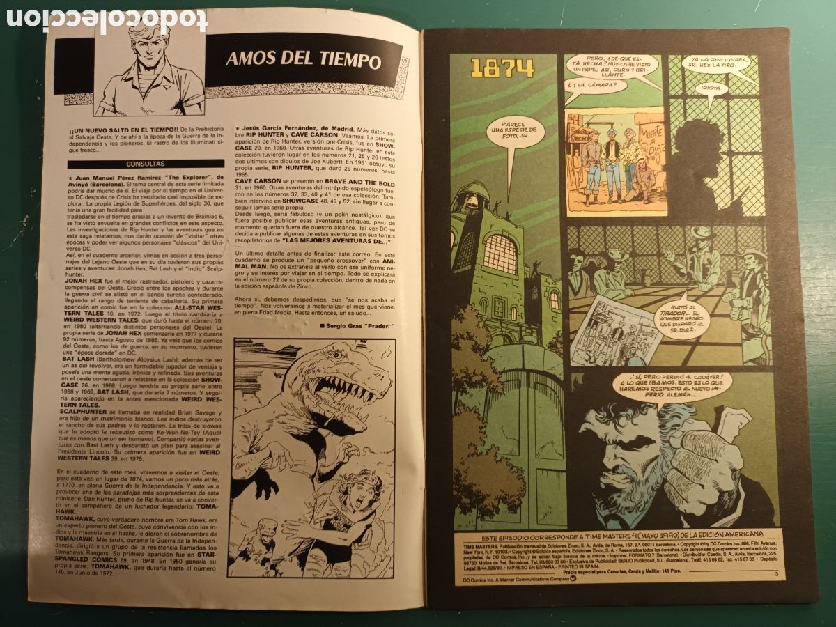 C&oacute;mics: Los Amos Del Tiempo N&deg; 4 ZINCO - DC COMICS Time Masters - Foto 2