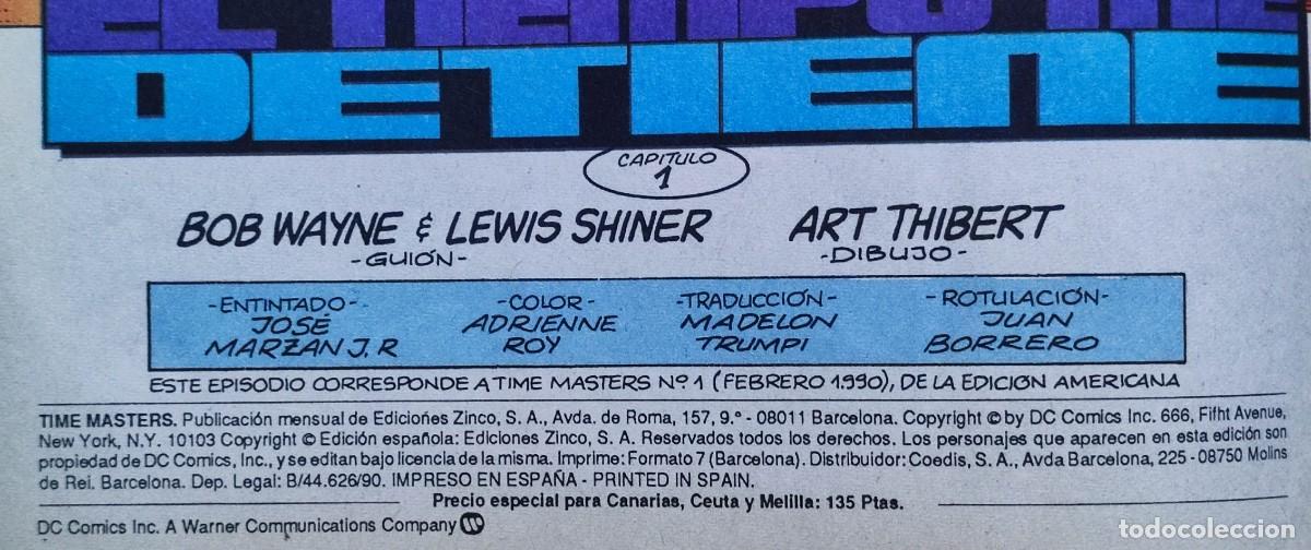 C&oacute;mics: TIME MASTERS N&ordm; 1 - EDITORIAL ZINCO 1990. - Foto 5
