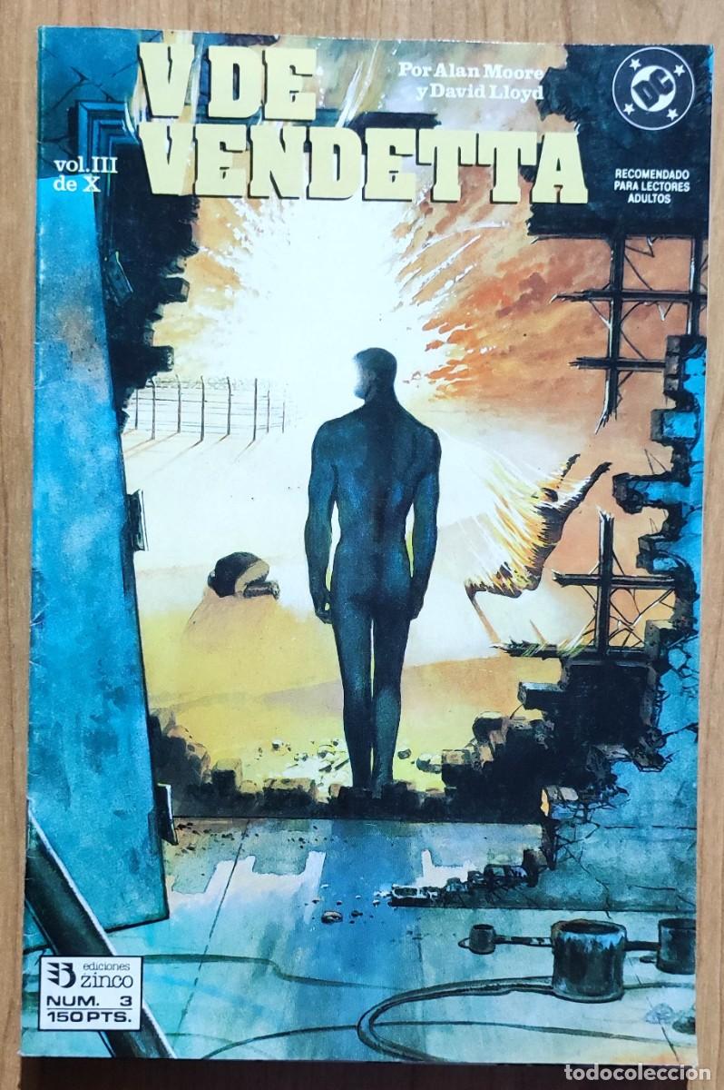 C&oacute;mics: V DE VENDETTA DOS EJEMPLARES N&ordm; 3 Y 5 ALAN MOORE / DAVID LLOYD - 1989 EDICIONES ZINCO. - Foto 3