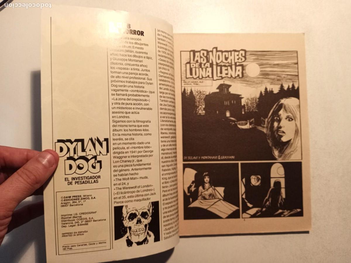 C&oacute;mics: DYLAN DOG NUM. 3 - LAS NOCHES DE LA LUNA LLENA - EDICIONES ZINCO - Foto 4