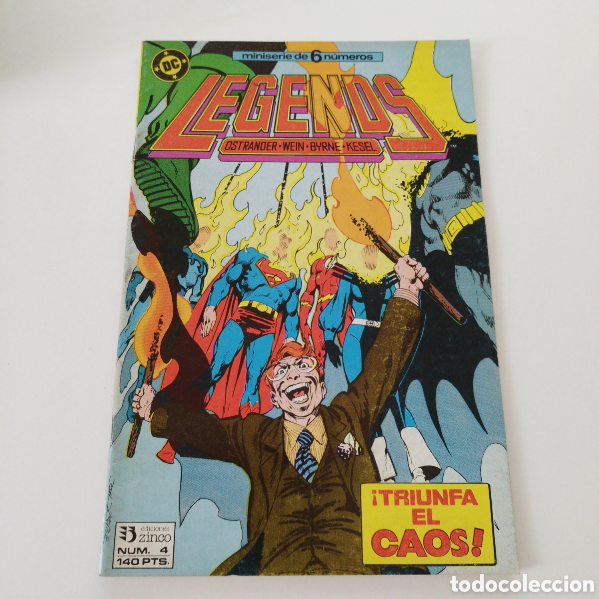 C&oacute;mics: LEGENDS / # 4 / ED. ZINCO / DC / TRIUNFA EL CAOS / SUPERMAN / 1987