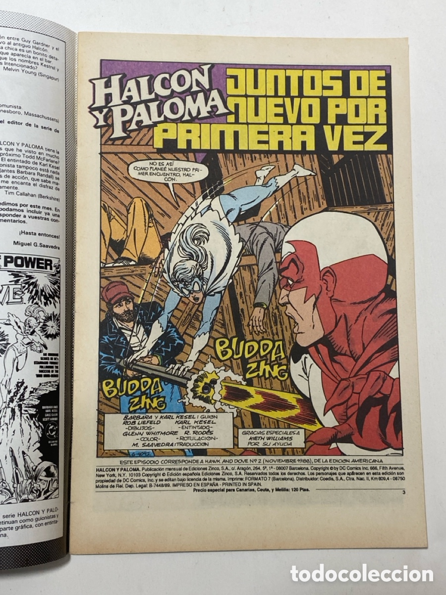 C&oacute;mics: DC C&oacute;mic Halc&oacute;n y Paloma n&uacute;mero 2 Ediciones Zinco - Foto 2